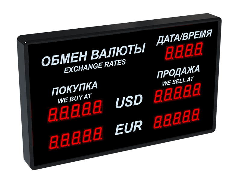 Купить Табло валют ТВ321-38.5DT для помещения банка